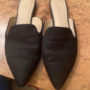 Black calf hair botkier mule slides